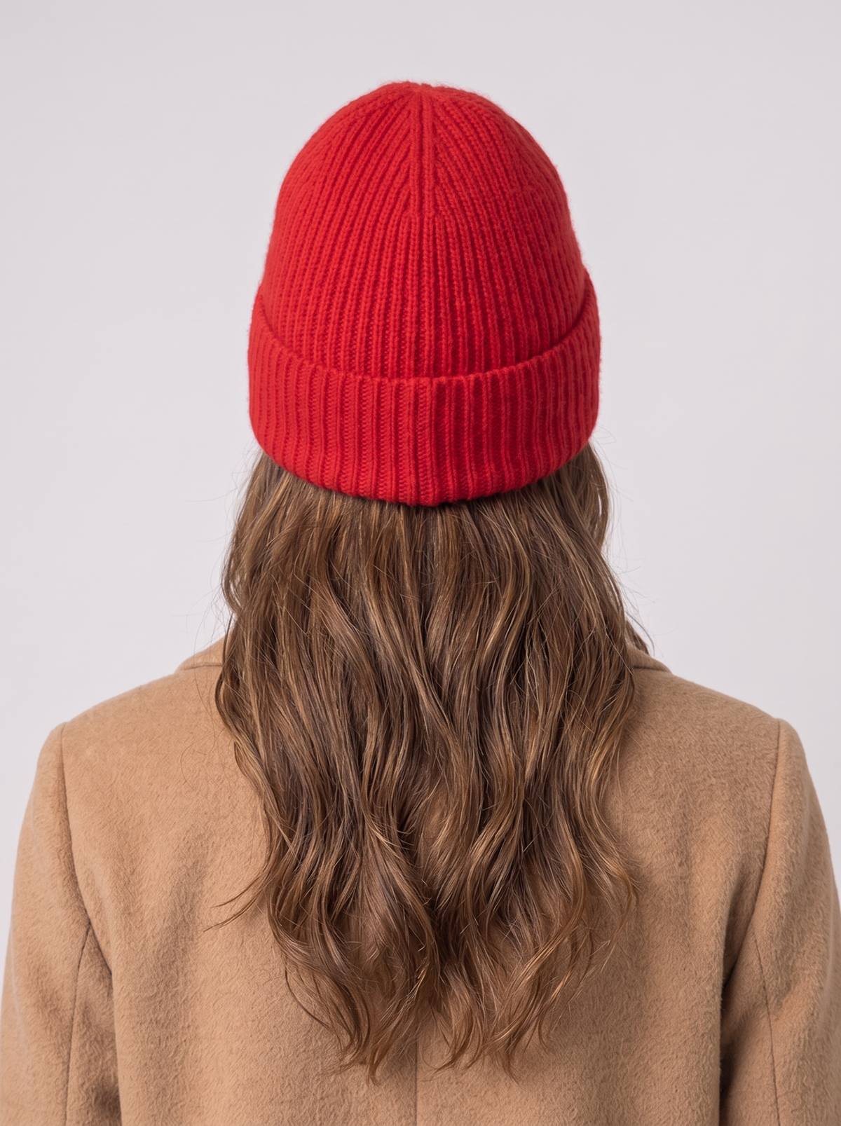 Women's Ribbed Turn Up Beanie – Cuffed Knit Winter Hat