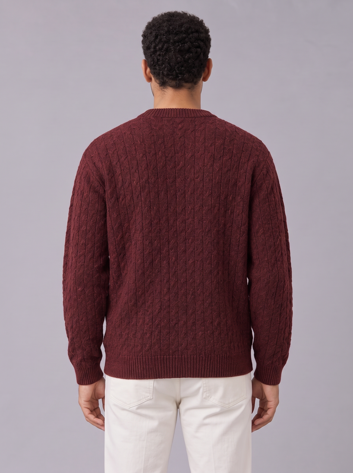 Men's Chunky Cable Cardigan – Crew Neck Button Knit