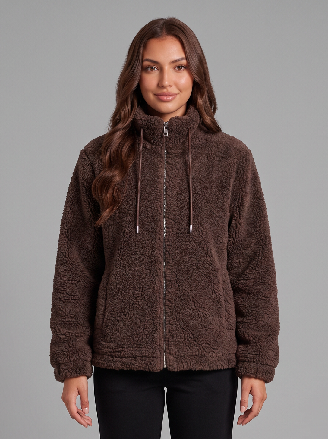 Women's Teddy Fleece Jacket – Full Zip High Neck