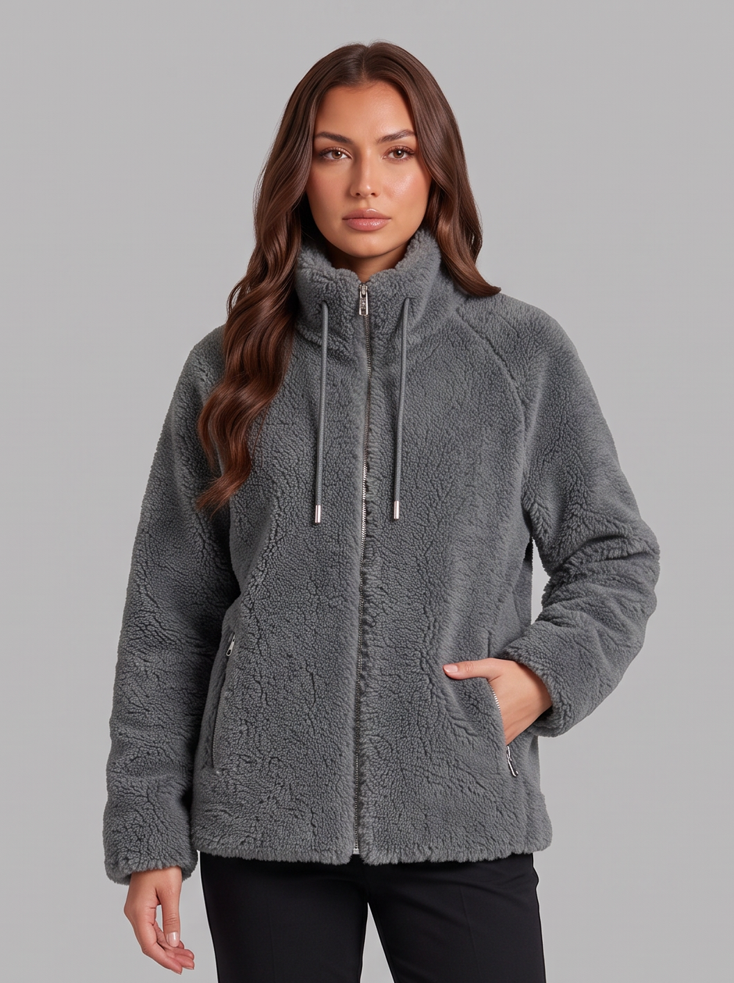 Women's Teddy Fleece Jacket – Full Zip High Neck