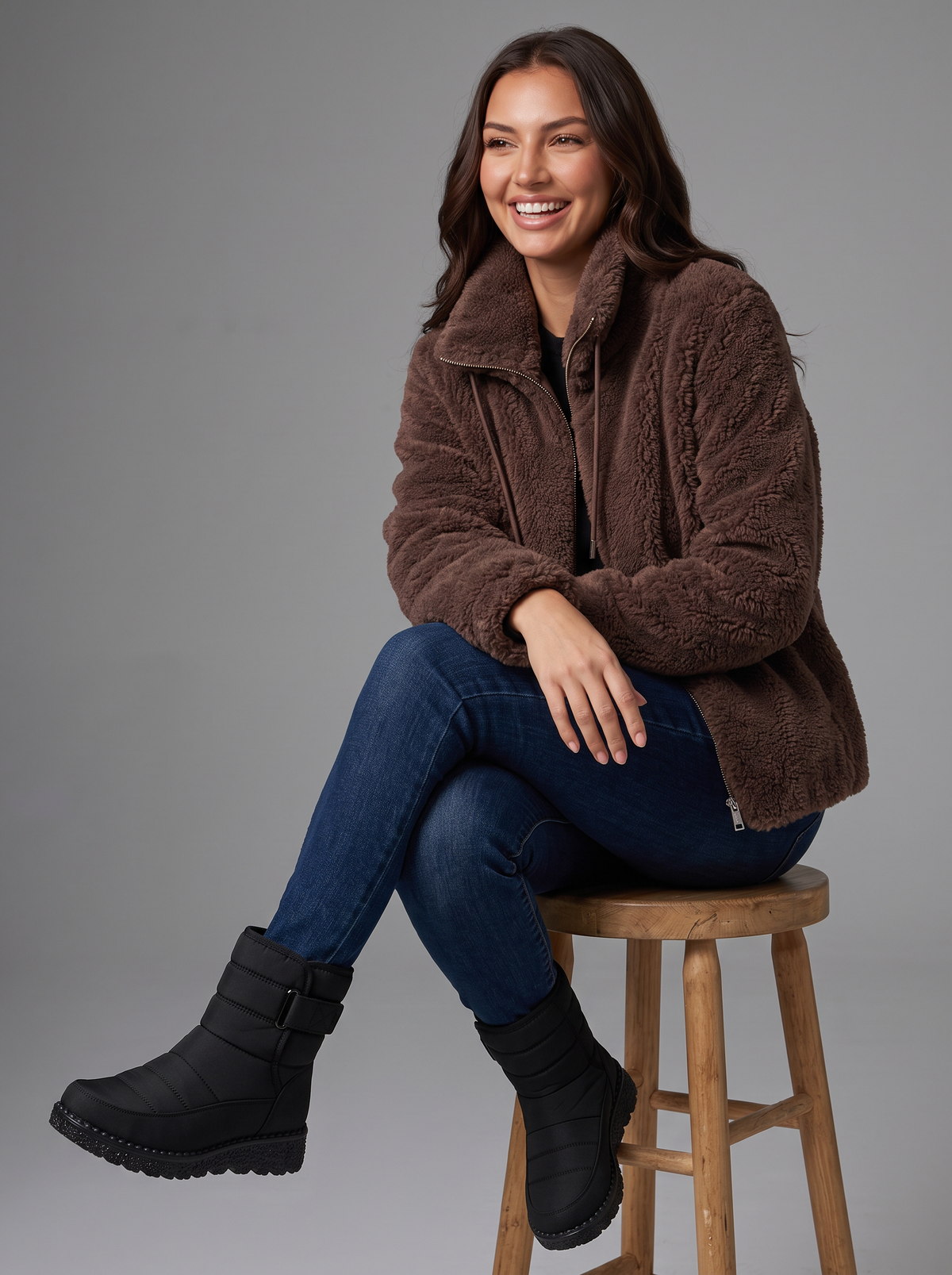 Women's Teddy Fleece Jacket – Full Zip High Neck
