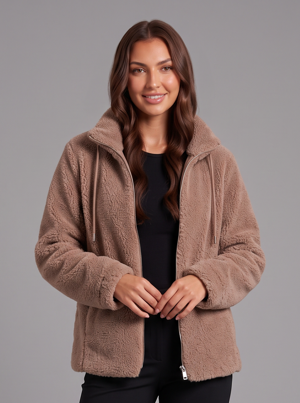Women's Teddy Fleece Jacket – Full Zip High Neck