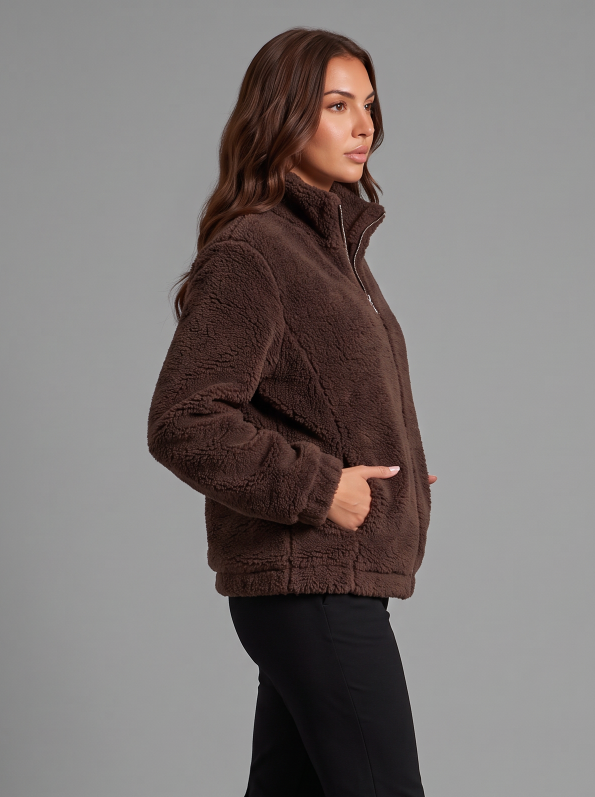 Women's Teddy Fleece Jacket – Full Zip High Neck