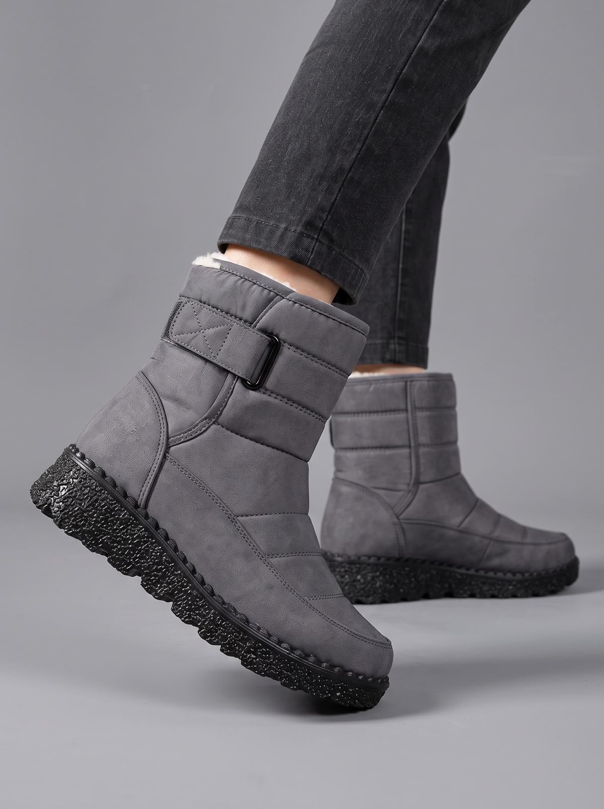 Women's Padded Snow Boots – Quilted Ankle Winter Boots