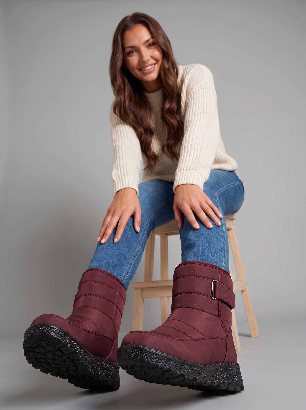 Women's Padded Snow Boots – Quilted Ankle Winter Boots