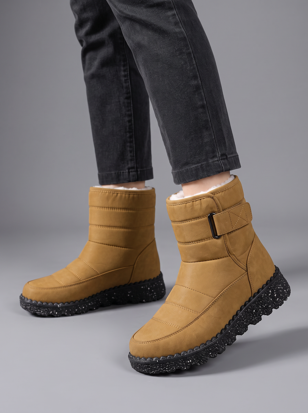 Women's Padded Snow Boots – Quilted Ankle Winter Boots