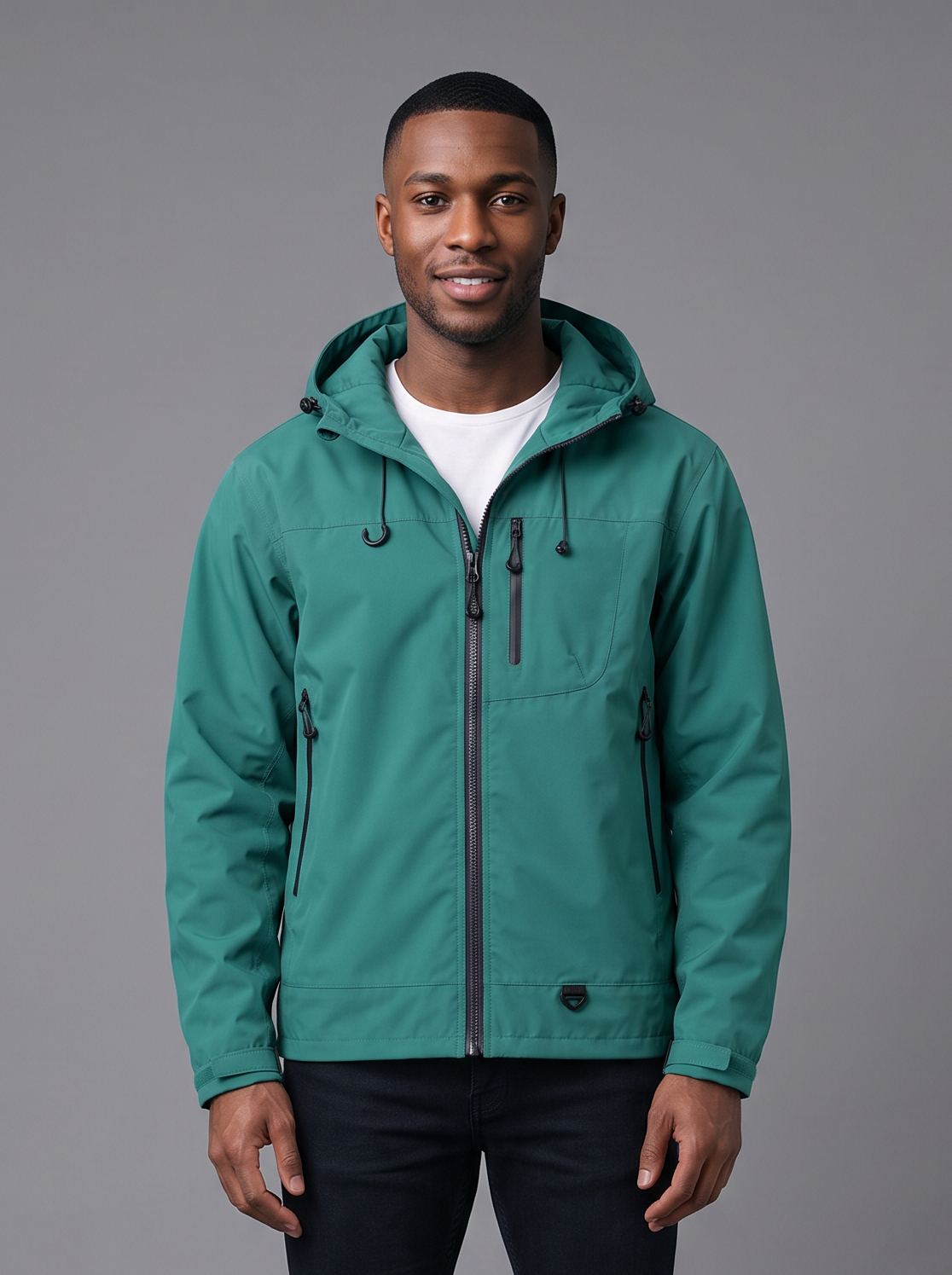 Men's Lightweight Hooded Rain Jacket – Windproof Shell