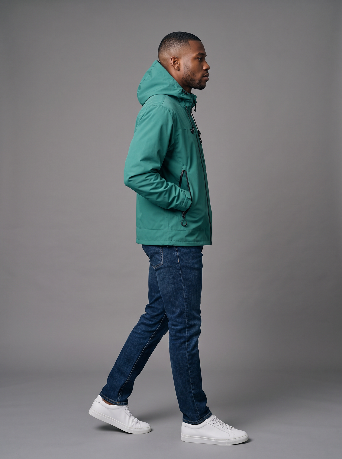 Men's Lightweight Hooded Rain Jacket – Windproof Shell