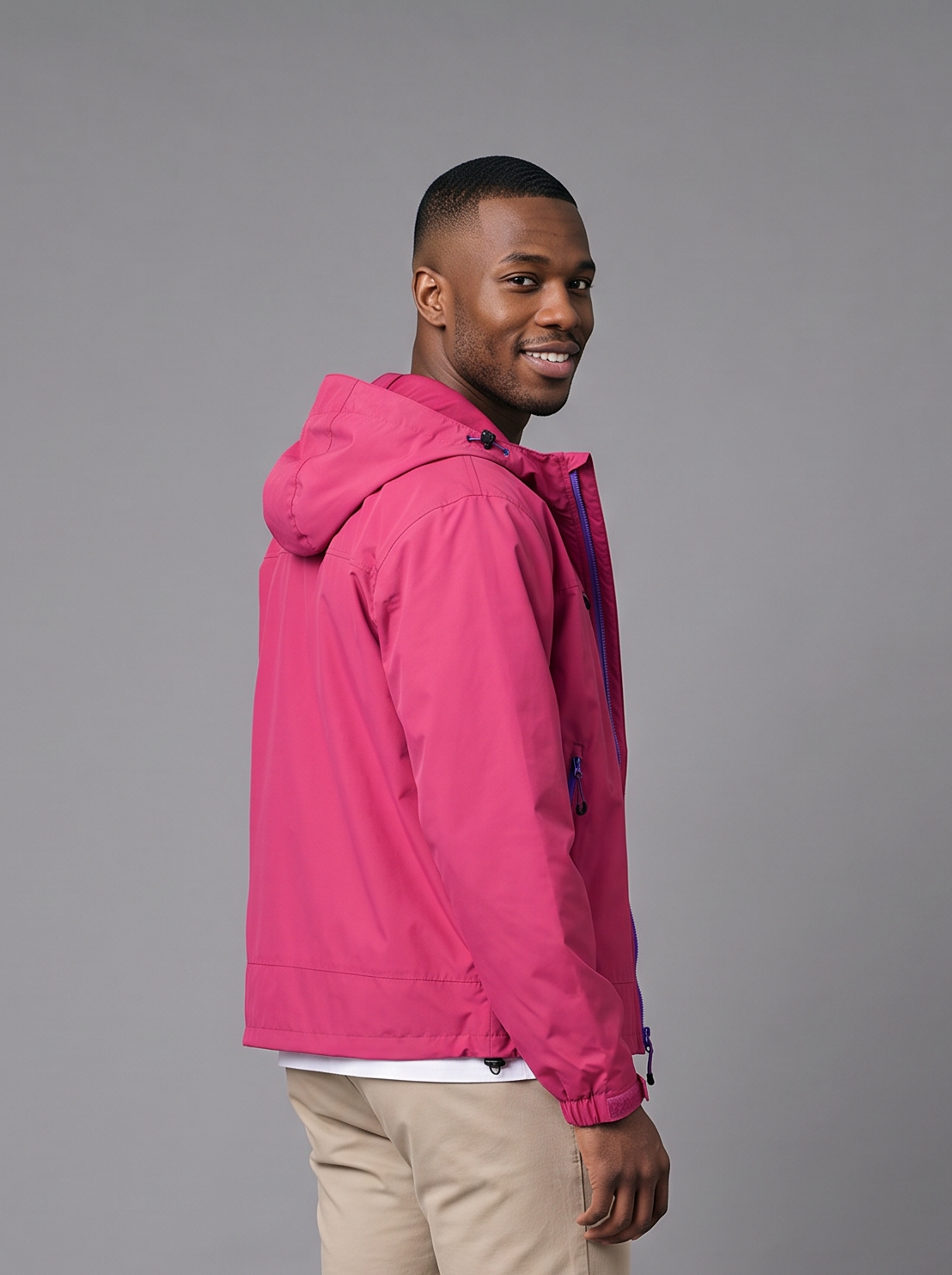 Men's Lightweight Hooded Rain Jacket – Windproof Shell