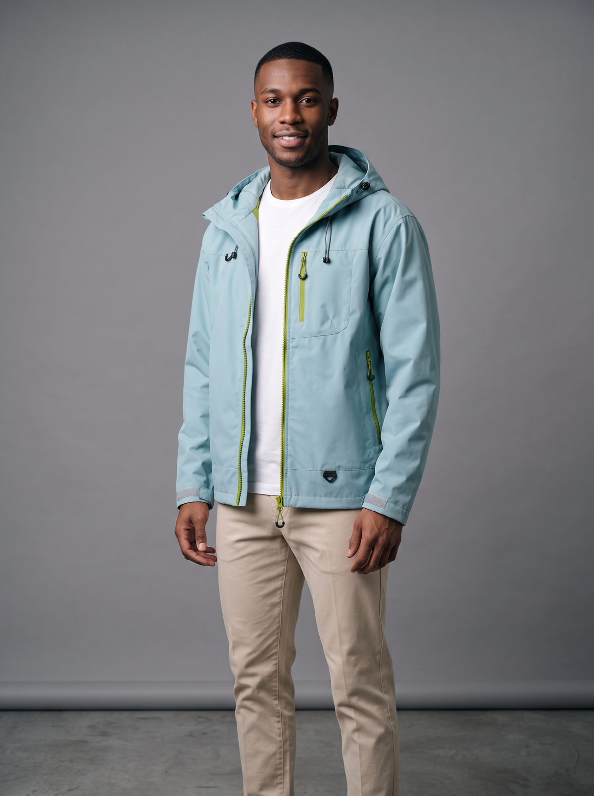 Men's Lightweight Hooded Rain Jacket – Windproof Shell