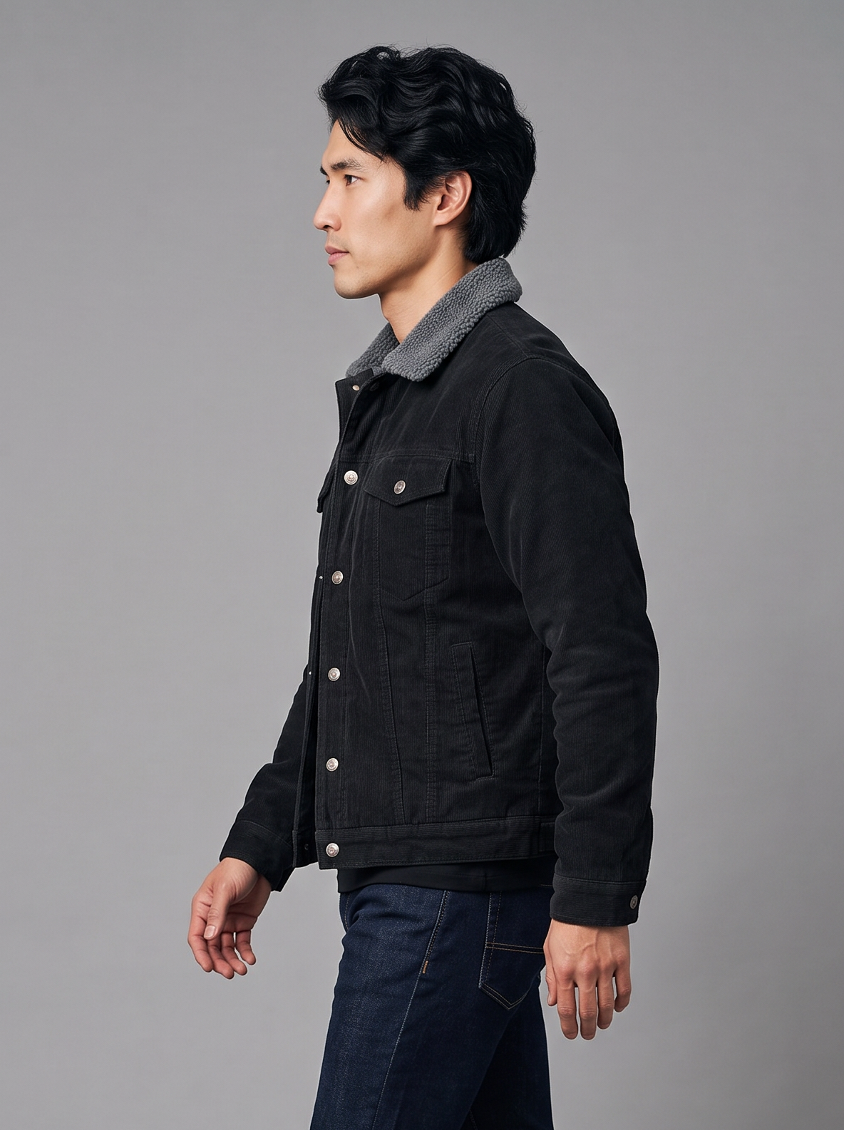 Men's Cord Trucker Jacket – Borg Collar