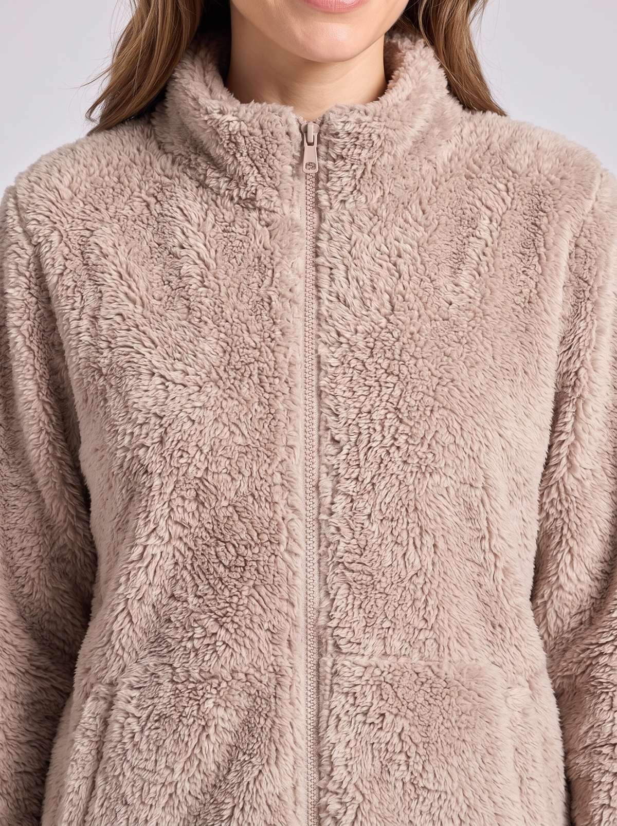 Women's Teddy Fleece Lounge Set – Fluffy Borg Zip Jacket & Joggers