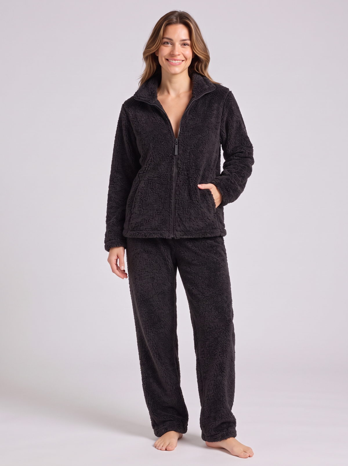 Women's Teddy Lounge Set – Zip Jacket & Joggers