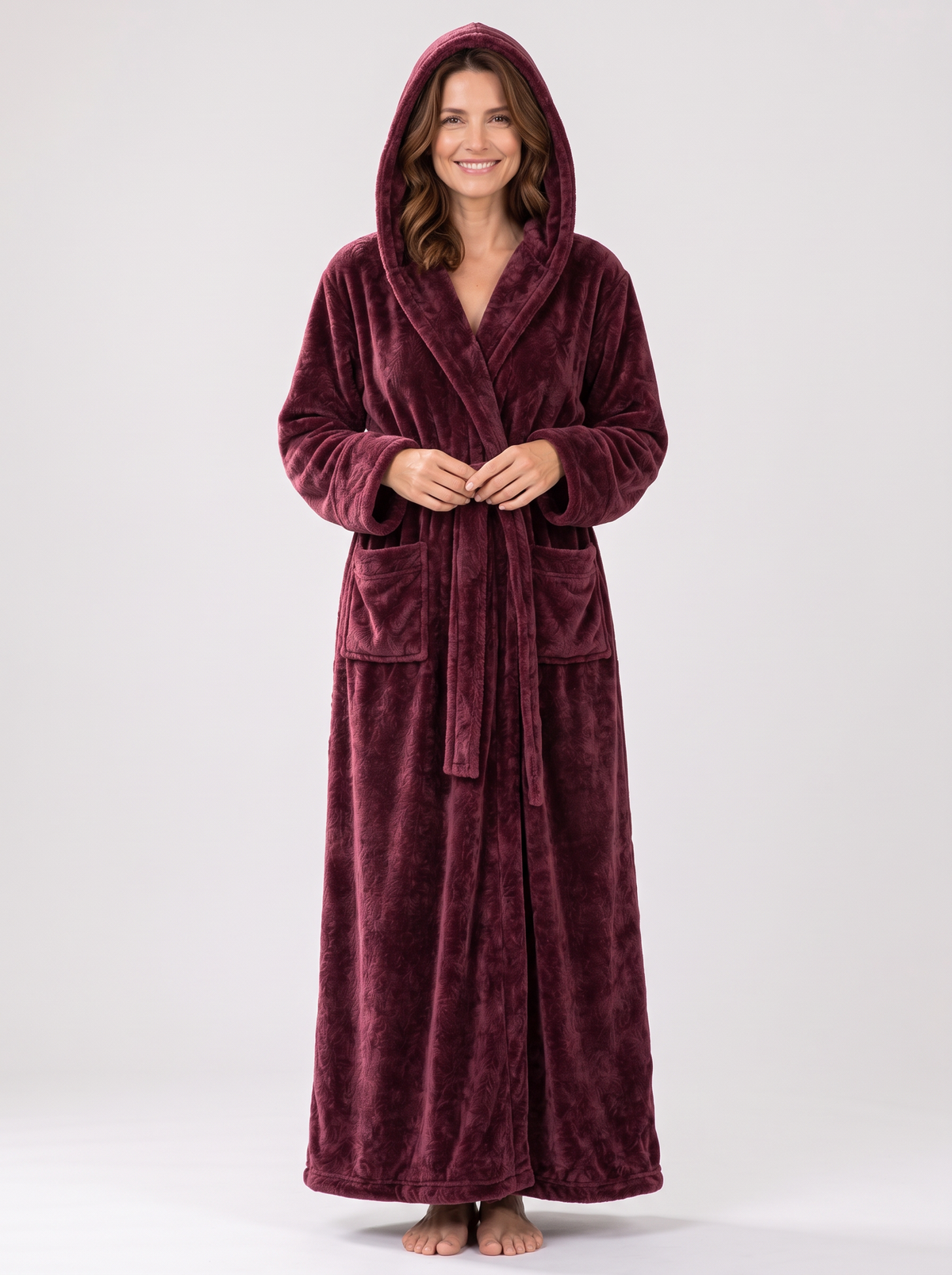 Women's & Men's Hooded Fleece Robes – Matching His & Hers Couples Robes