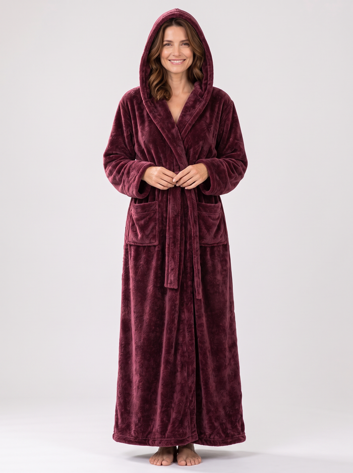 Women's & Men's Hooded Fleece Robes – Matching His & Hers Couples Robes