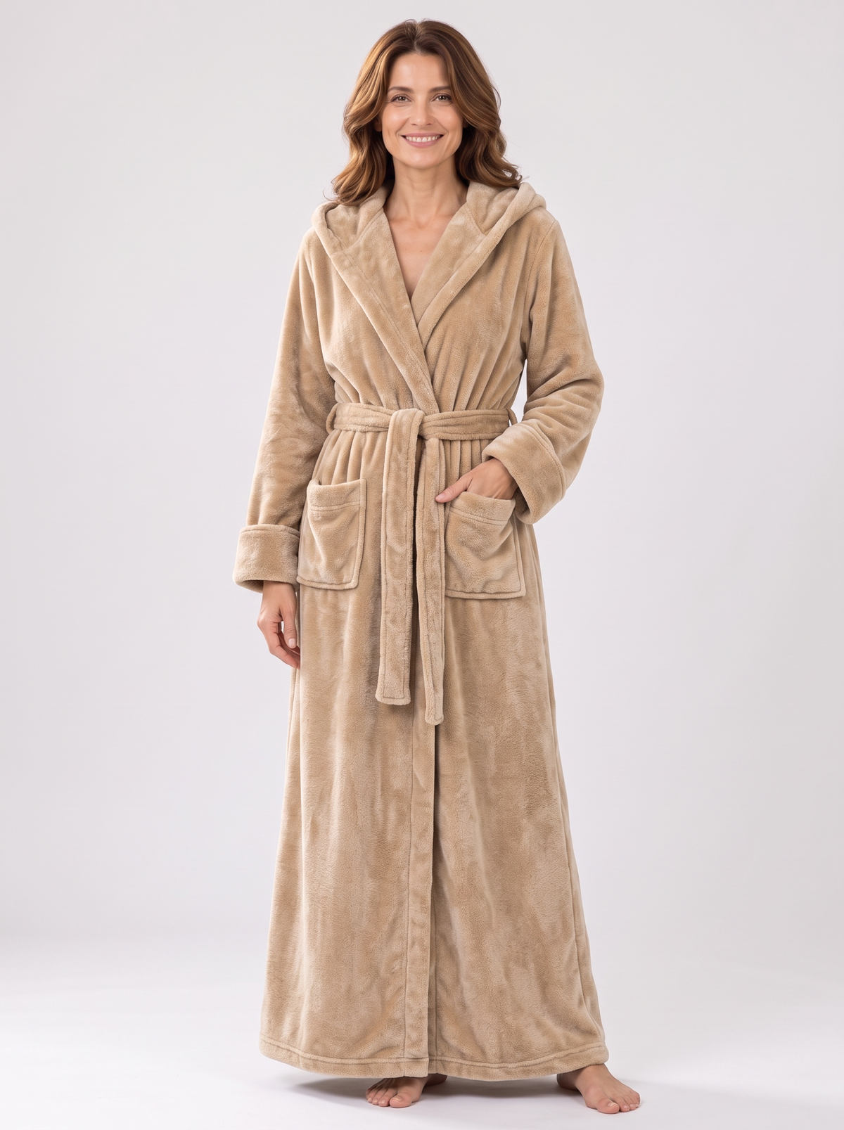 Women's & Men's Hooded Fleece Robes – Matching His & Hers Couples Robes