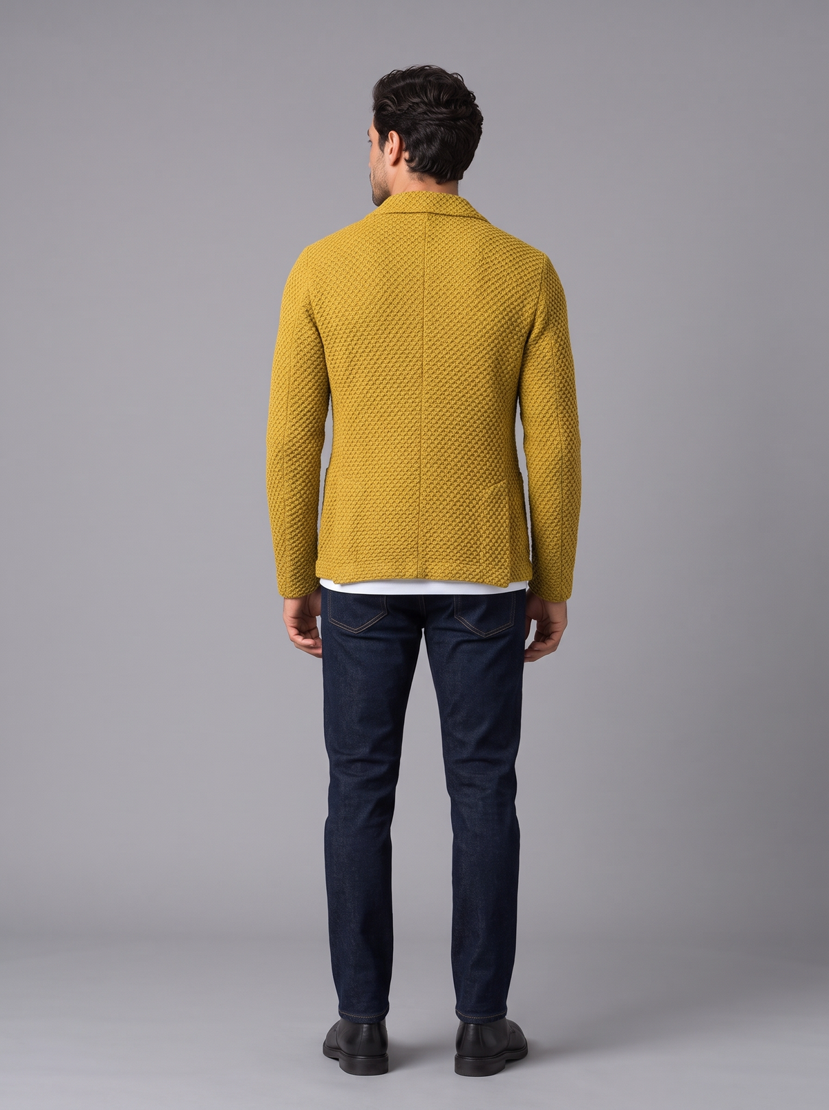 Men's Textured Blazer – Single Breasted Smart Jacket