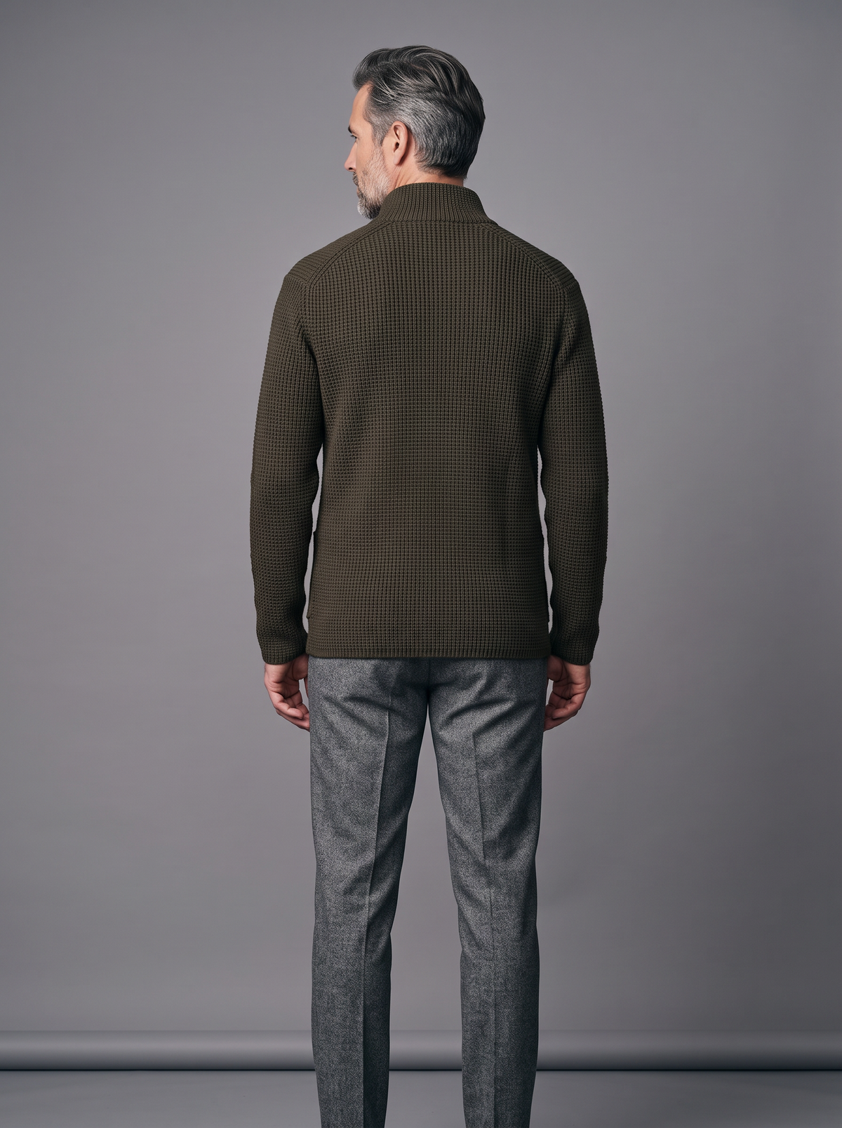 Men's Collared Knit Cardigan – Textured Button Up