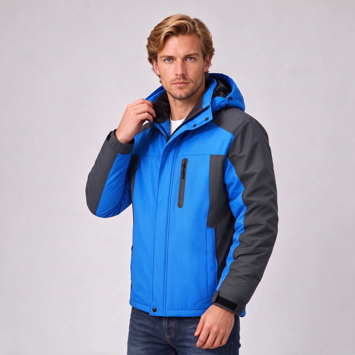 Men's Padded Winter Coat – Detachable Hood
