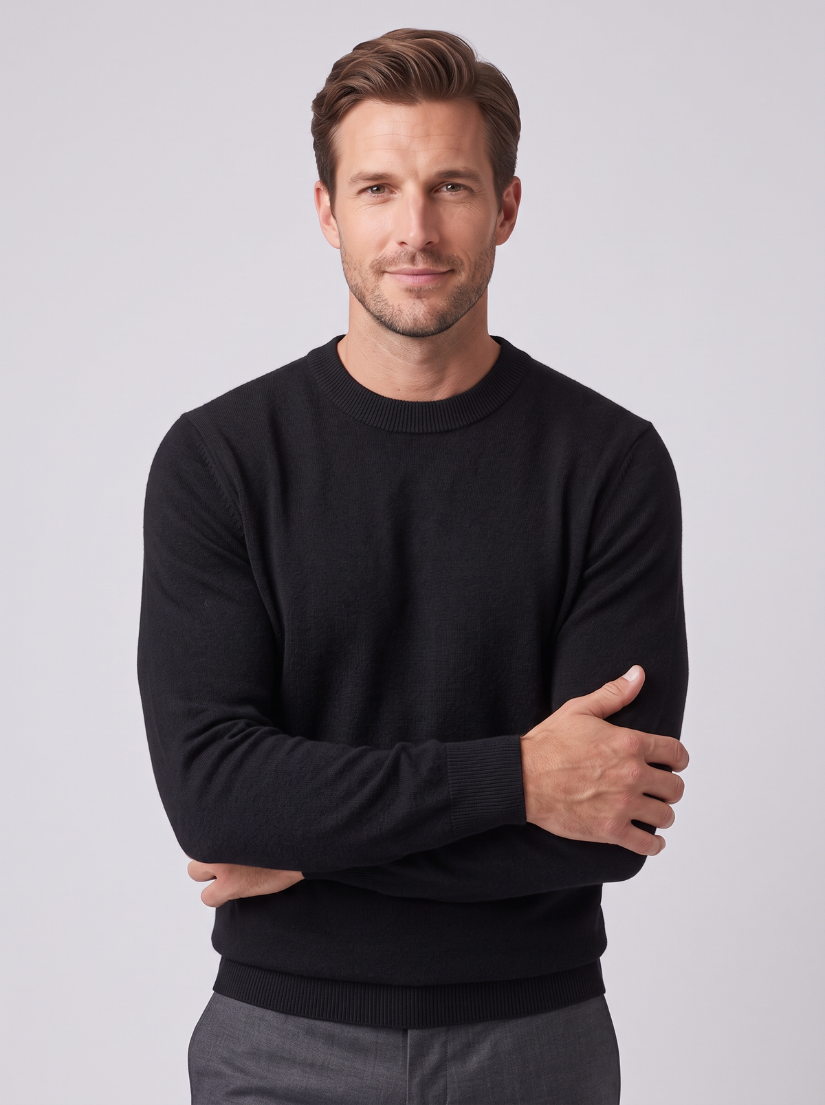 Men's Merino Wool Sweater – Lightweight Fine Knit Pullover