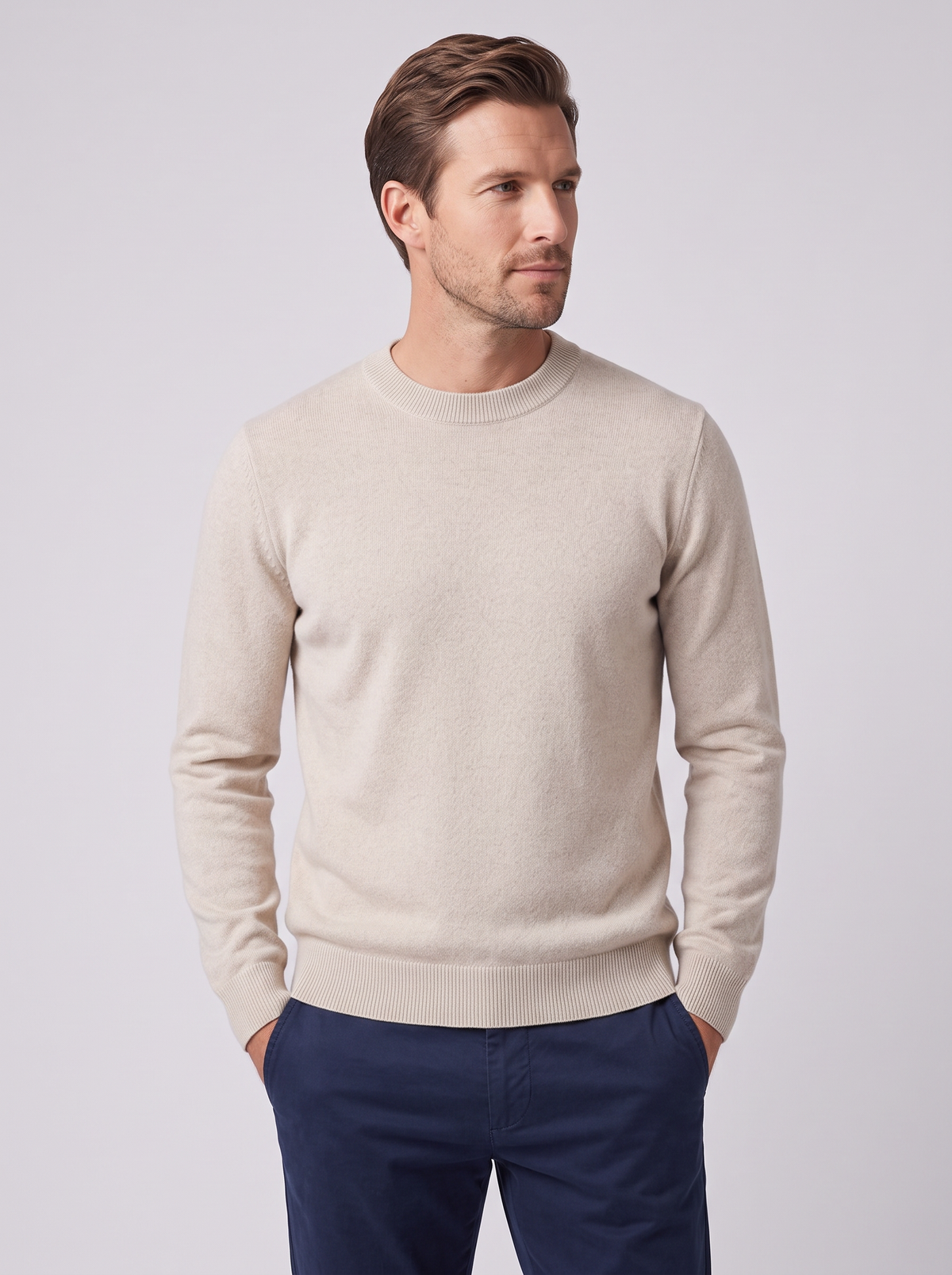 Men's Merino Wool Sweater – Lightweight Fine Knit Pullover