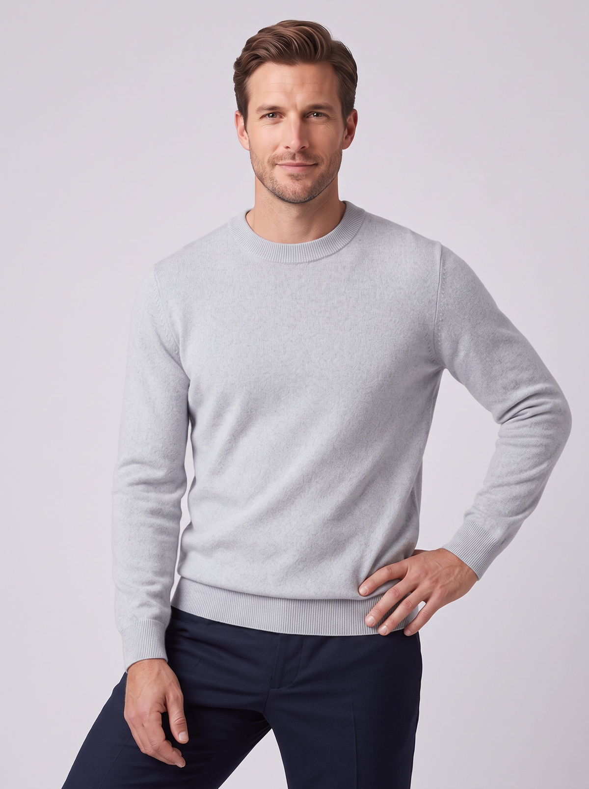 Men's Merino Wool Sweater – Lightweight Fine Knit Pullover