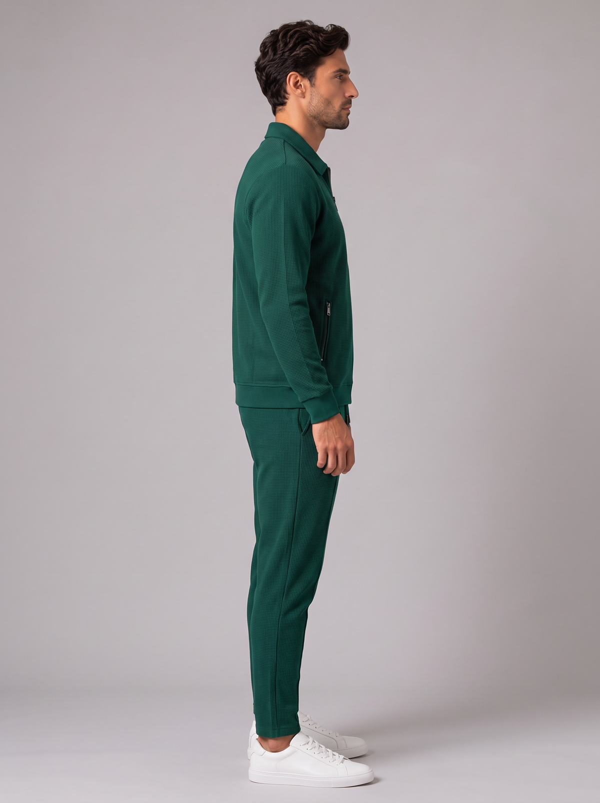 Men's Waffle Co-ord Set – Zip Jacket and Tapered Joggers