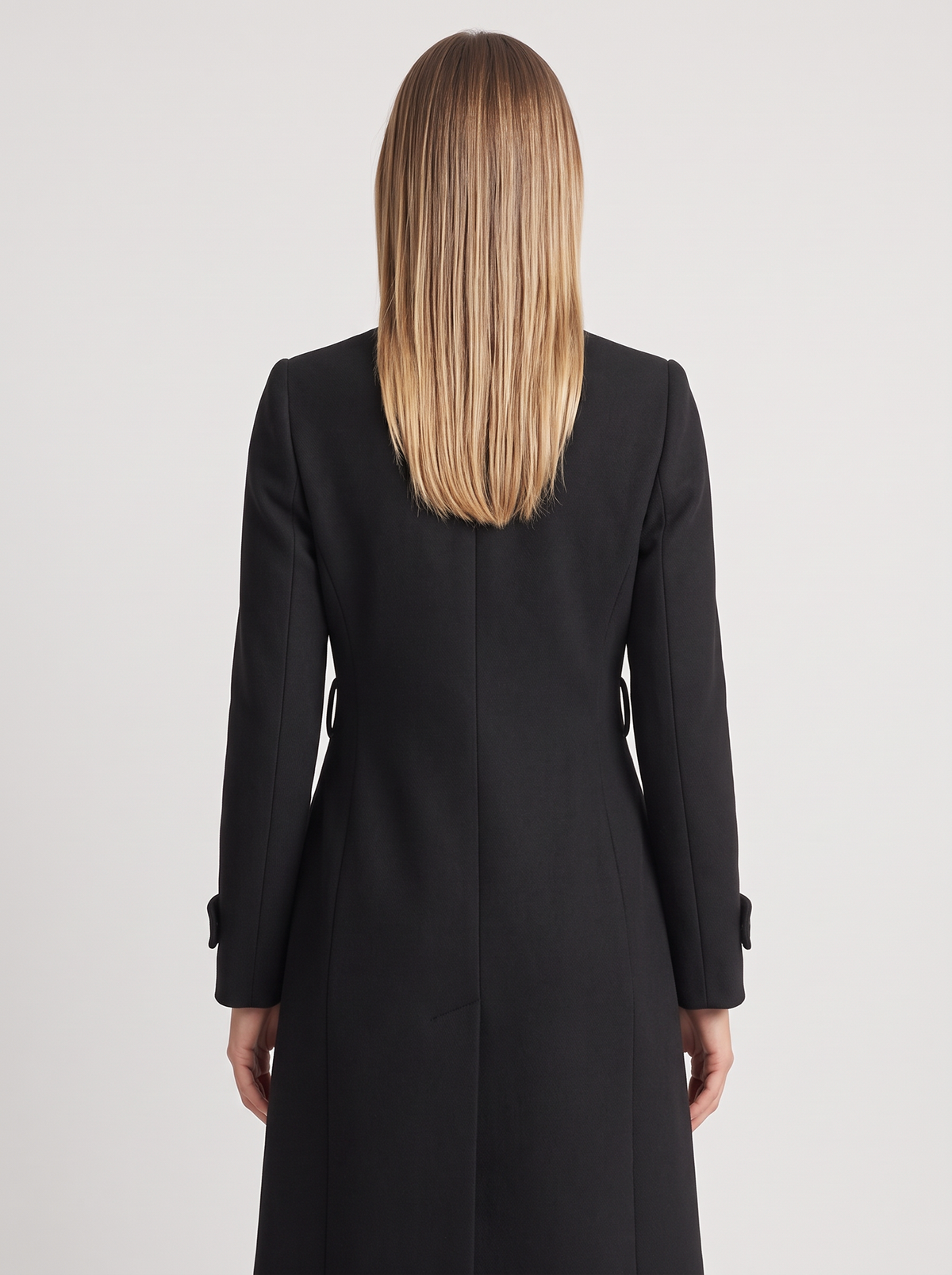 Women's Double-Breasted Winter Coat – High Collar Wool Blend