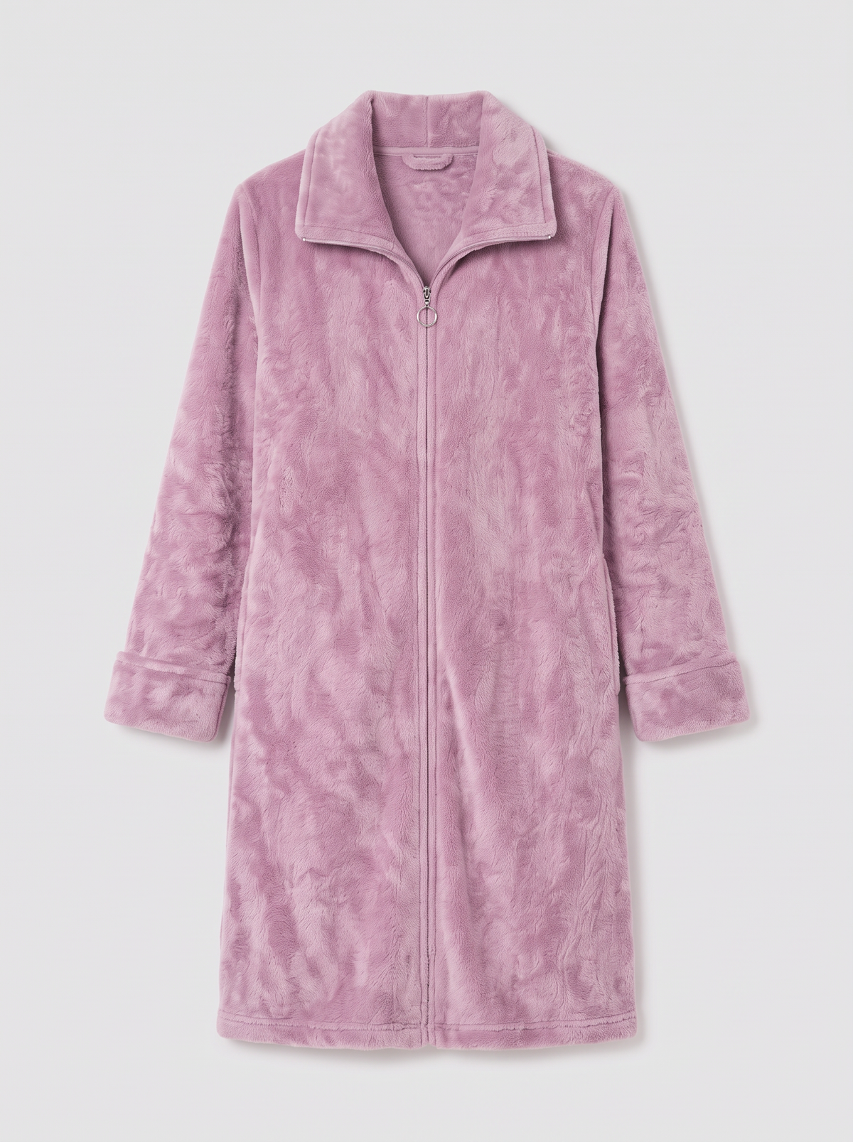 Women's Fleece Robe – Full-Zip Ankle Length Housecoat
