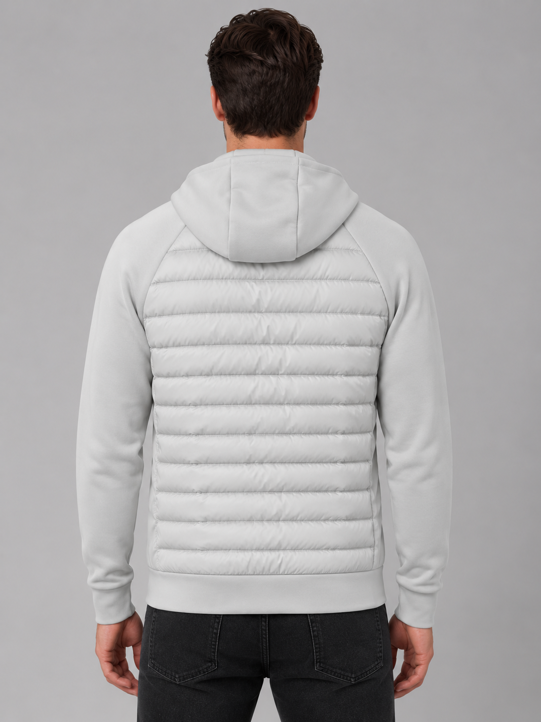Men's Hooded Quilted Hybrid Jacket – view 5