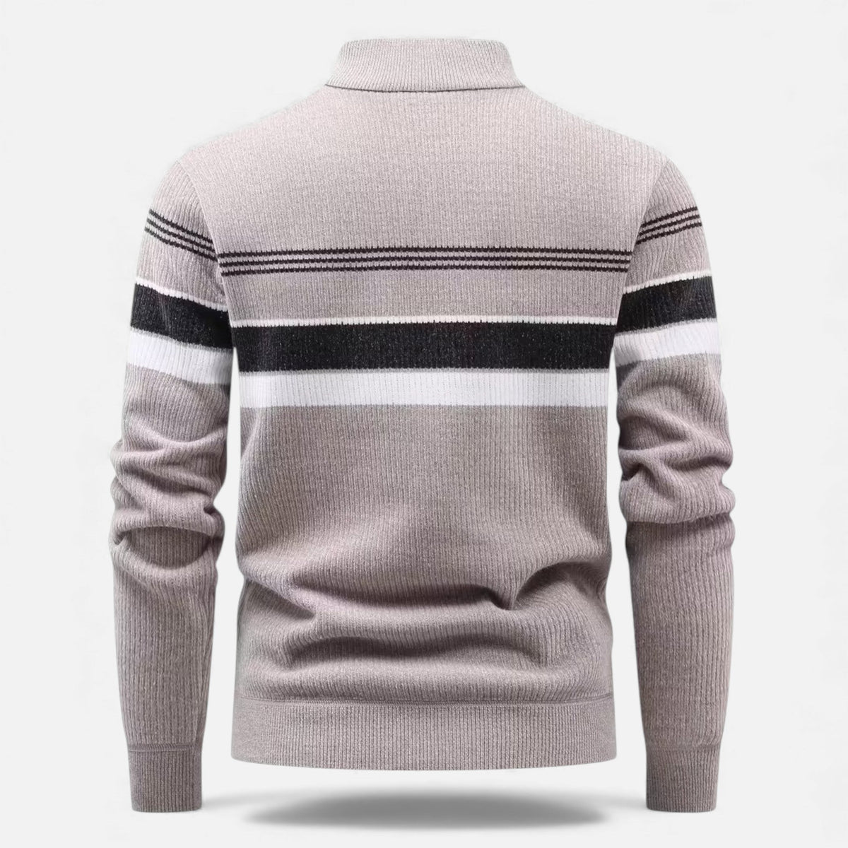 Men's Thick Striped Half Zip Jumper – image 8