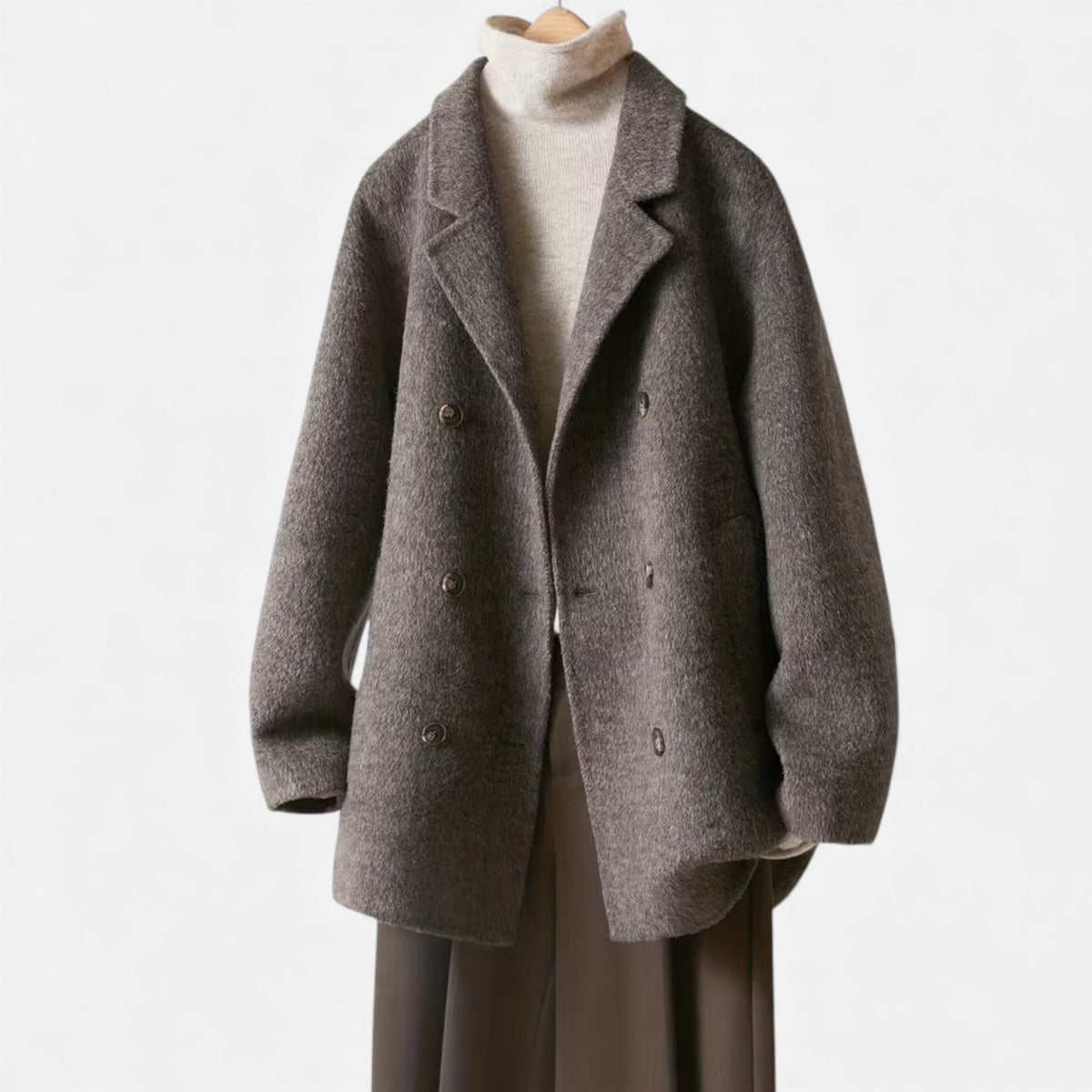 Women's Grey Wool Blend Coat – image 4