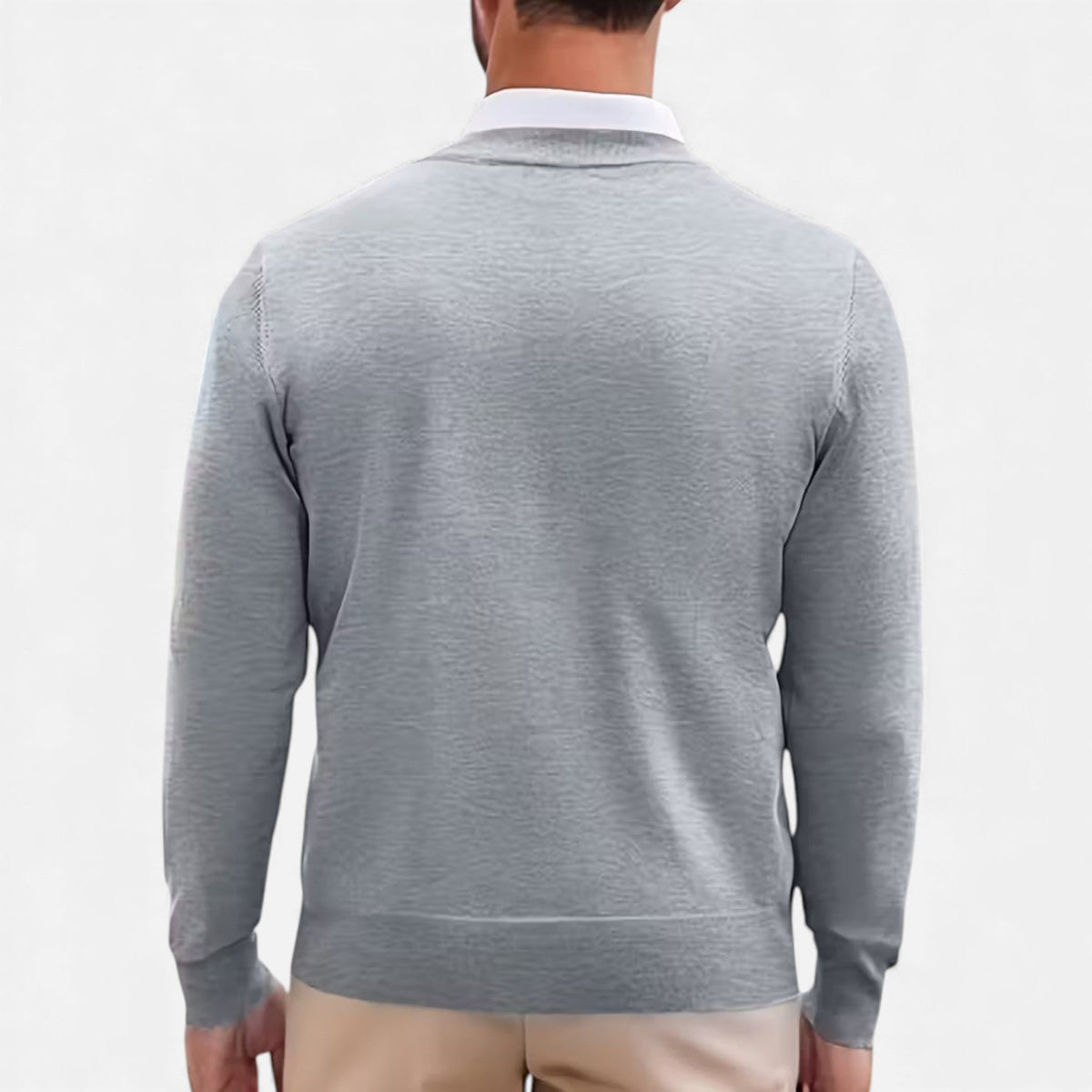 Men's V-Neck Knit Jumper – image 3