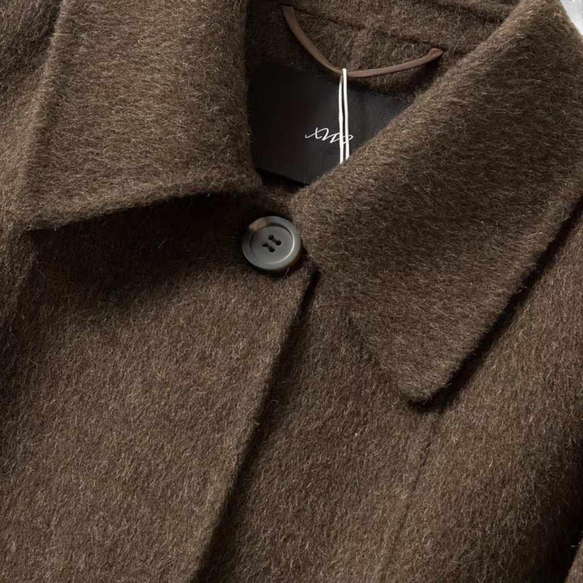 Women's Long Wool Blend Coat – image 9