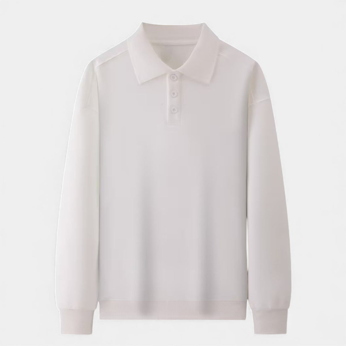 Men's Knitted Polo Jumper in White