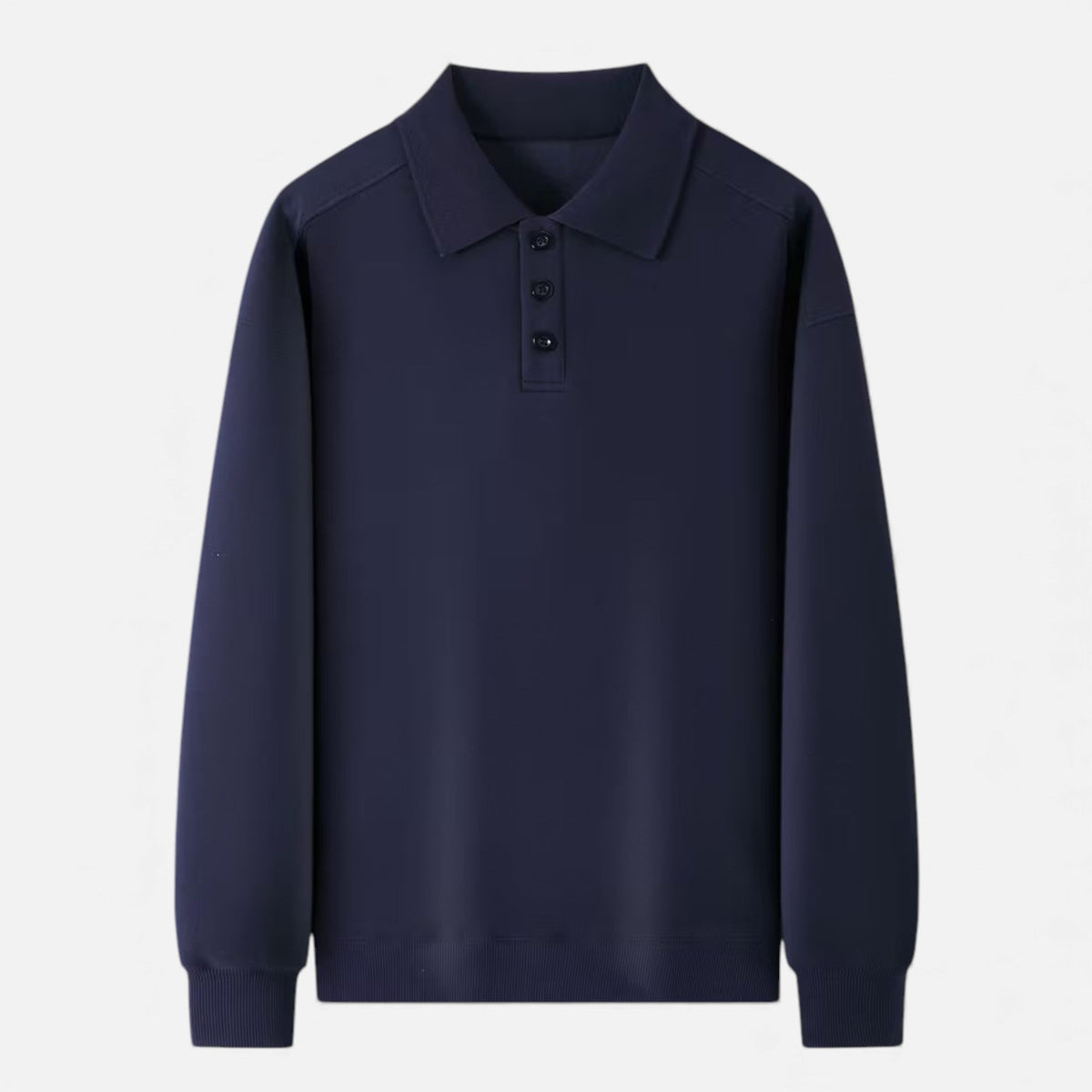 Men's Knitted Polo Jumper in Navy
