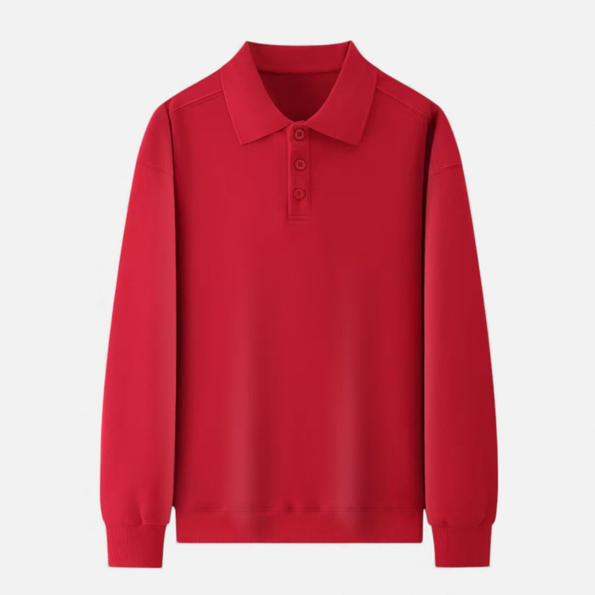 Men's Knitted Polo Jumper in Red