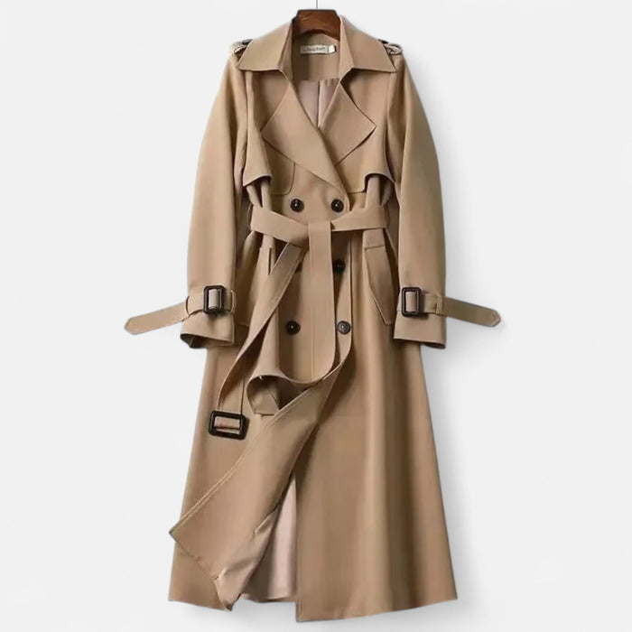 Women's Classic Longline Over-Knee Coat in Khaki