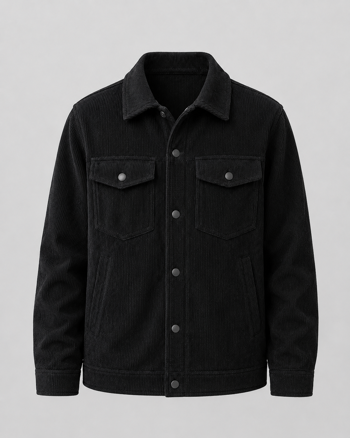 Men's Corduroy Shirt – Snap Button Cord Shirt Jacket with Flap Pockets