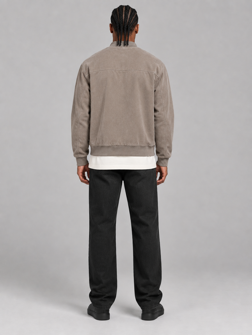 Men's Classic Bomber Jacket – Zip Front Ribbed Trims