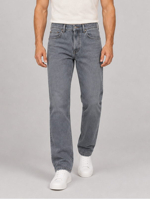 Men's Straight Leg Jeans in Denim Grey