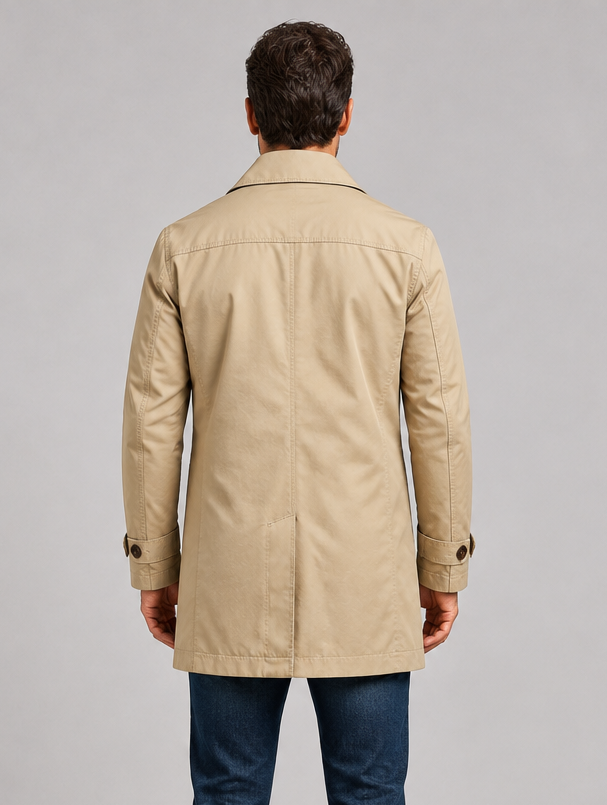 Men's Tailored Coat in Beige – view 2