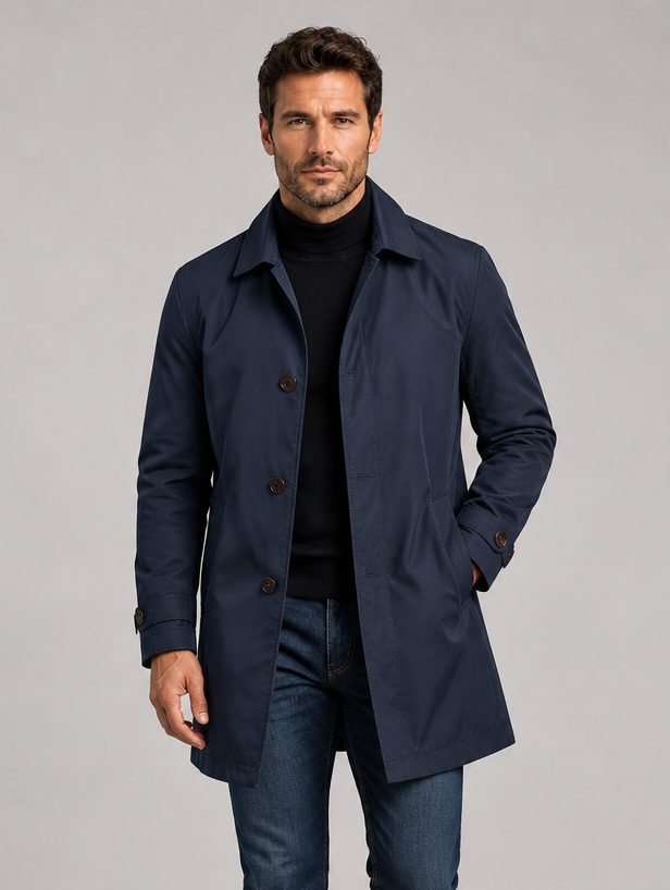 Men's Tailored Coat in Navy