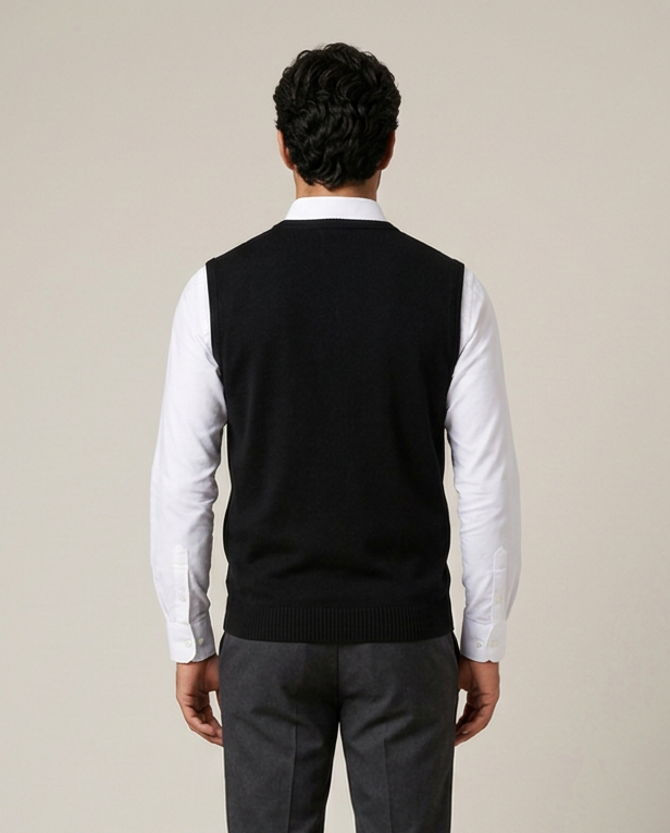 Men's Argyle Knit Sweater Vest – V-Neck Sleeveless Jumper – Covert Club product image 3