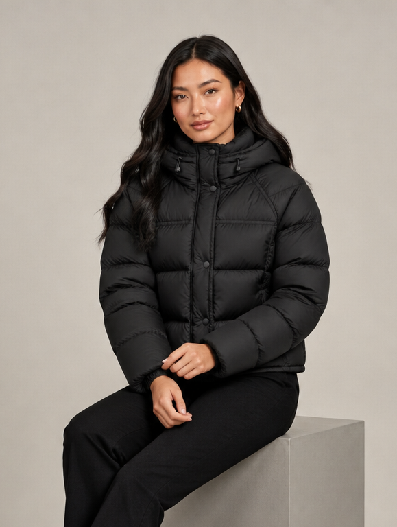 Women's Hooded Quilted Jacket – High Neck Padded Jacket – Covert Club product image 4