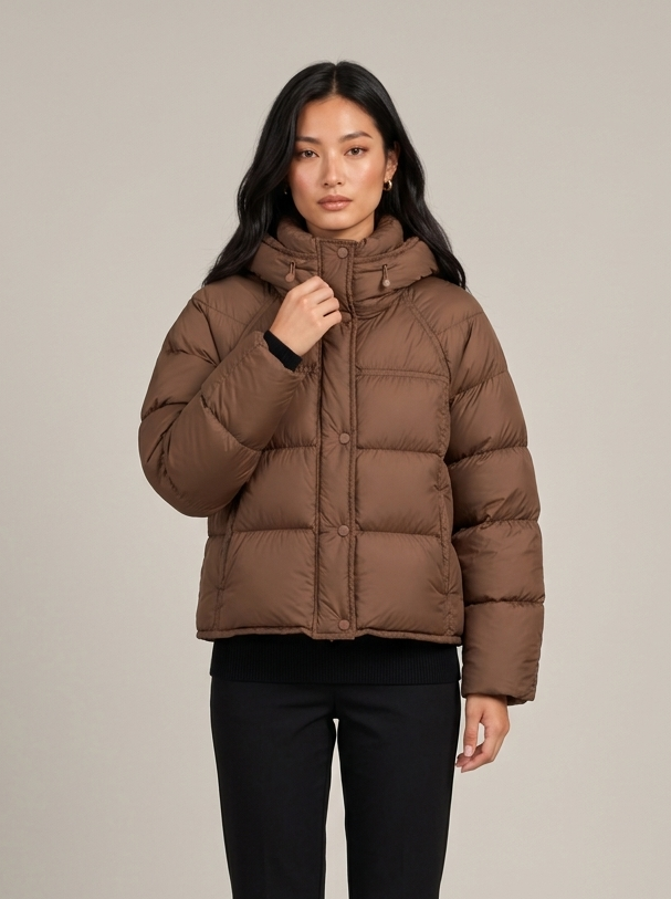 Women's Hooded Quilted Jacket – High Neck Padded Jacket – Covert Club product image 1
