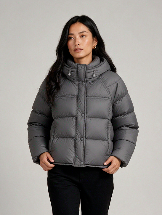 Women's Hooded Quilted Jacket – High Neck Padded Jacket – Covert Club product image 5