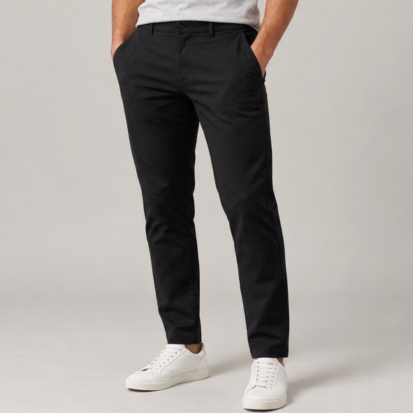 Men's Smart Trousers – Tapered Stretch Smart Casual Trousers