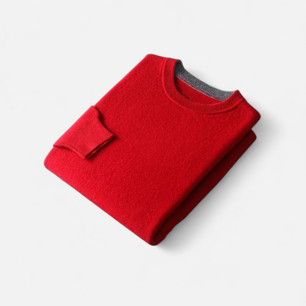 Men's Oversized Colour-Contrast Knit Jumper in Red