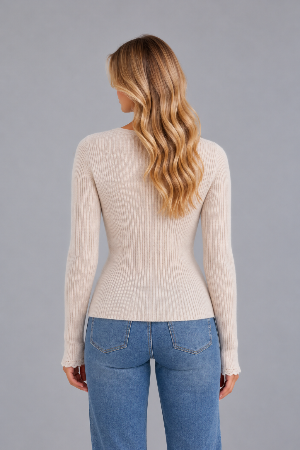 Women's Fitted Ribbed Cardigan – V Neck Button Up